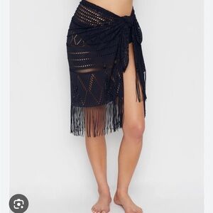 BROWN Fringe Bathing Suit Cover Up